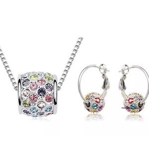 New Multi Colored Sterling Silver Necklace Set